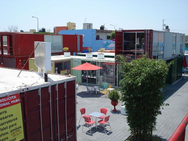 Container city in Cholula, Mexico.