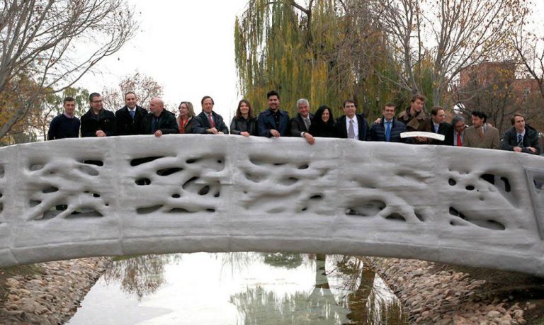 The world’s first 3D printed pedestrian bridge built in Alcobendas, Spain.