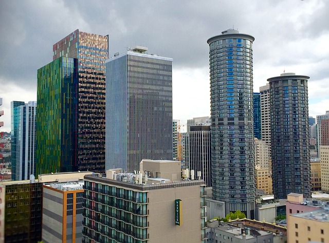 View of downtown Seattle where Amazon will include a homeless shelter in its newest building.